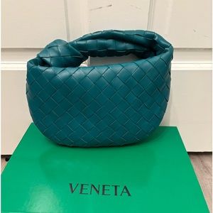 Bottega Veneta Jodie Mini Knotted Intrecciato Leather Tote Bag in Blue